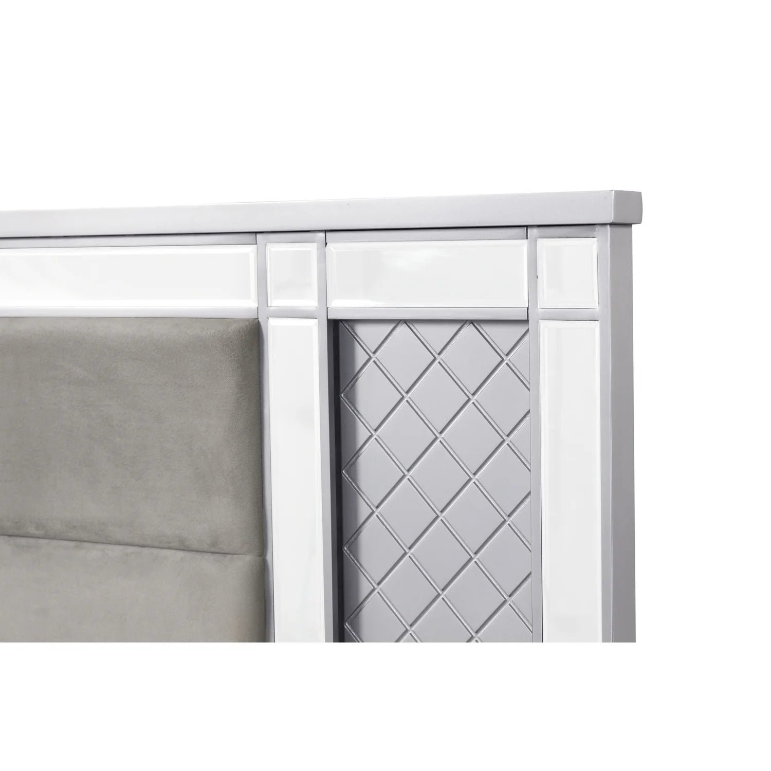 King Bed Silver Champagne with Mirror C721