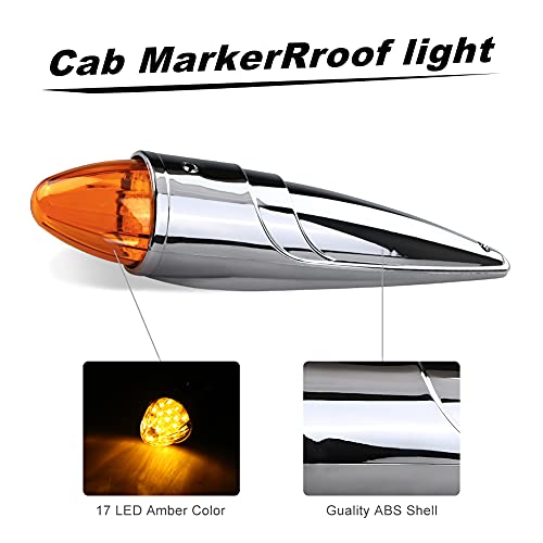 Cab Marker Light 17 LED Amber Roof Running Lights Waterproof for Heavy Duty Truck V6184