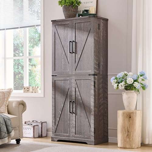 Farmhouse Storage Cabinet with Barn Doors and Adjustable Shelves X3170