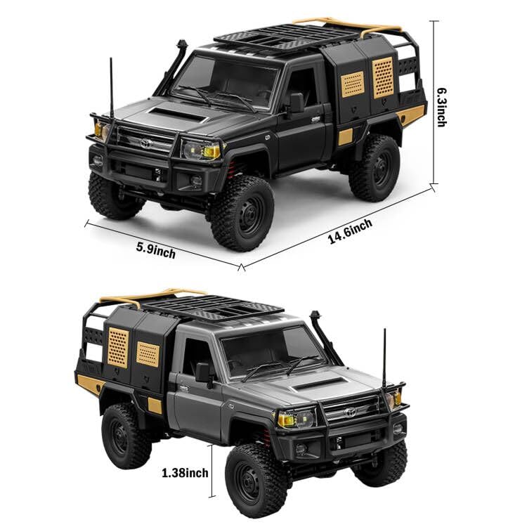 1/12 RC Rock Crawler 4x4 Pickup Truck, 2.4GHz Remote Control Off Road Car N638729