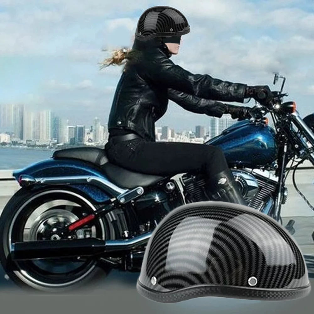 Retro Motorcycle Half Helmet, ABS Shell, One Size X410984