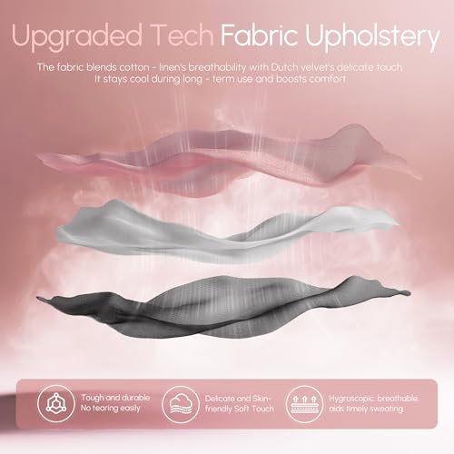 Fabric Gaming Chair with Pocket Spring Cushion and Footrest V343974