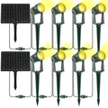 ZYAN Solar Powered Landscape Spotlights, Black Cord Solar Spot Lights Outdoor Auto On/Off, Waterproof Landscape Lighting for Yard, Garden, Lawn, Plant, Tree, Wall, Fence (4 Pack, Warm White)
