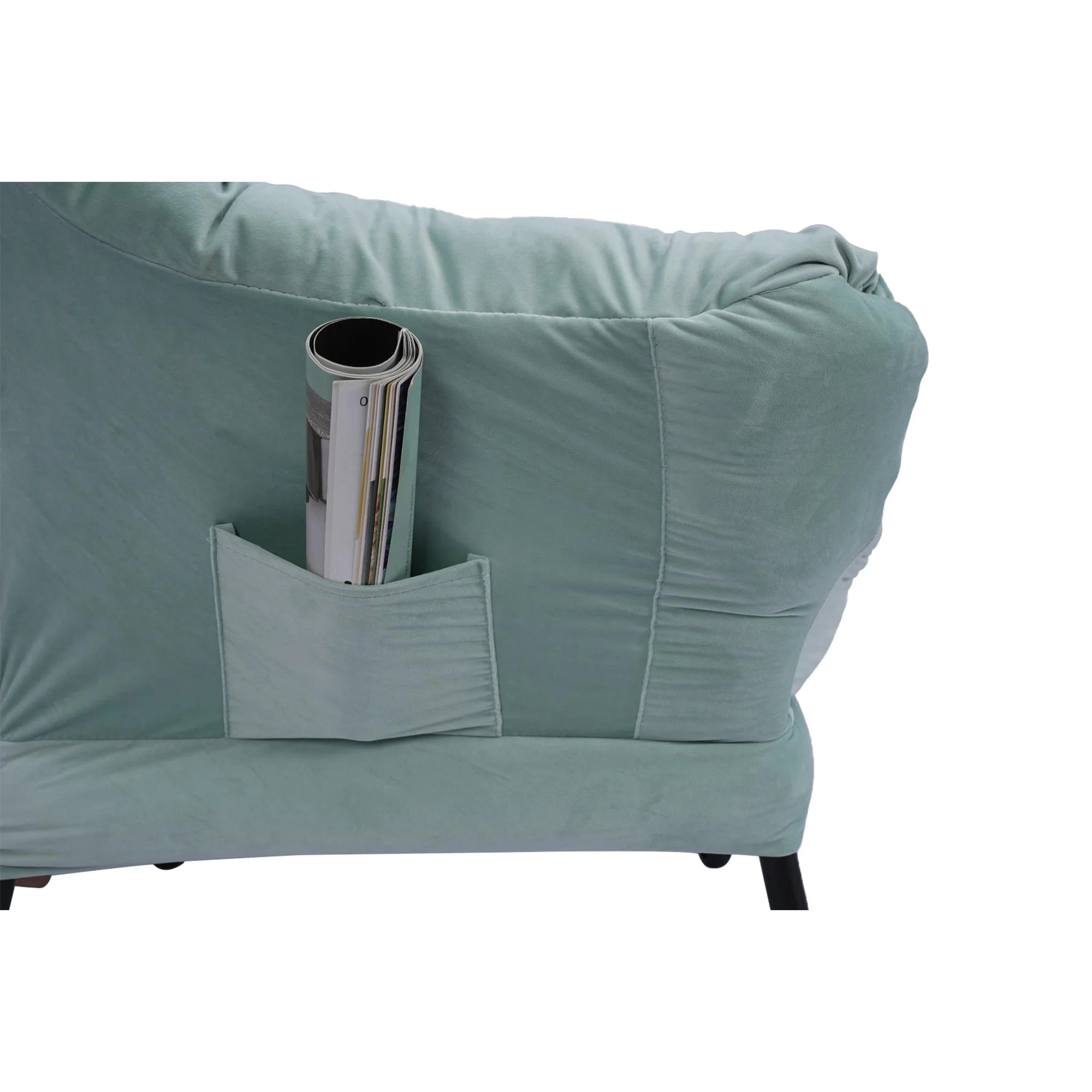 Reading Chair with Ottoman, Fabric Accent Chair for Living Room, Green A565012