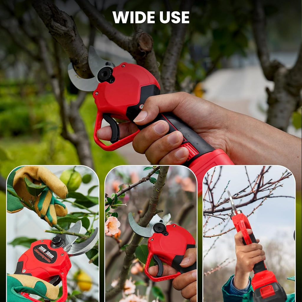 Cordless Electric Pruning Shears with 30mm Cutting Diameter and Two Batteries T600