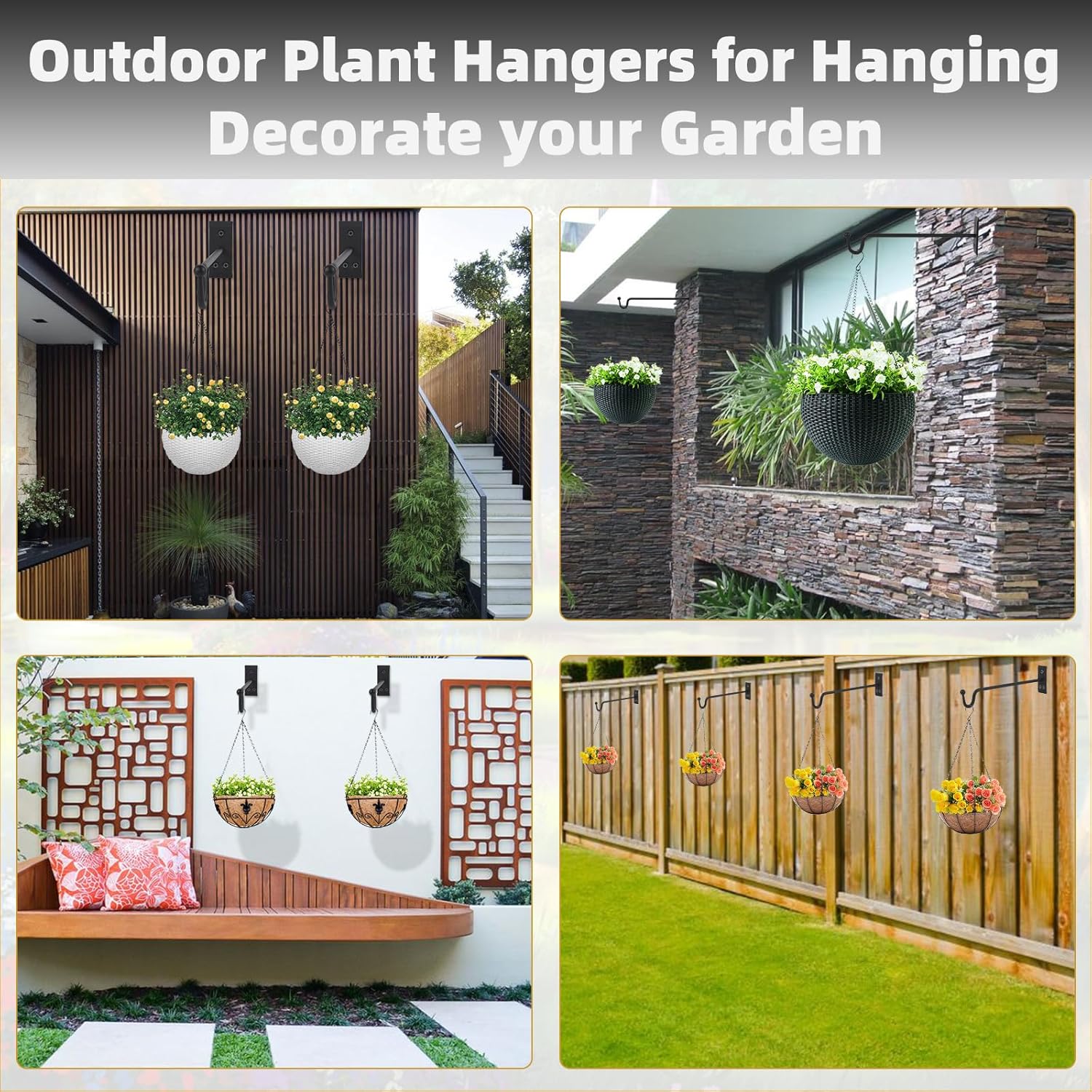 Heavy Duty Metal Plant Hanger for Indoor or Outdoor Use, 12 Inches, 2 Pack J1126