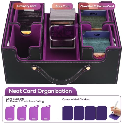 Card Storage Box with Dividers for TCG Sports Cards S2798