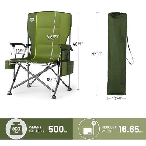 Oversized Folding Camping Chair High Back Heavy Duty for Adults with Cup Holder K6105