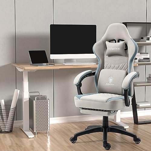 Gaming Chair with Breathable Fabric, Pocket Spring Cushion and Footrest H620