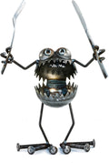 Gnome Be Gone Medium Knife & Fork Welded Scrap Metal Art Sculpture Item #2003