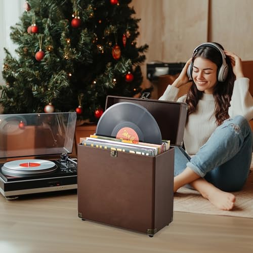 Vinyl Record Storage Box Holds 30 Albums T146