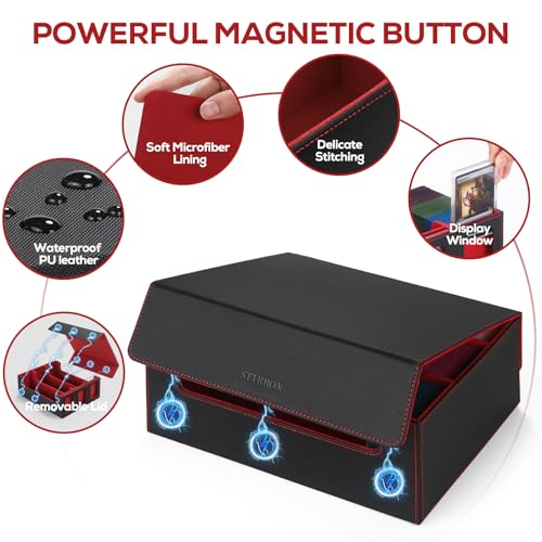 Card Storage Box with Dividers for TCG Sports Cards S2798
