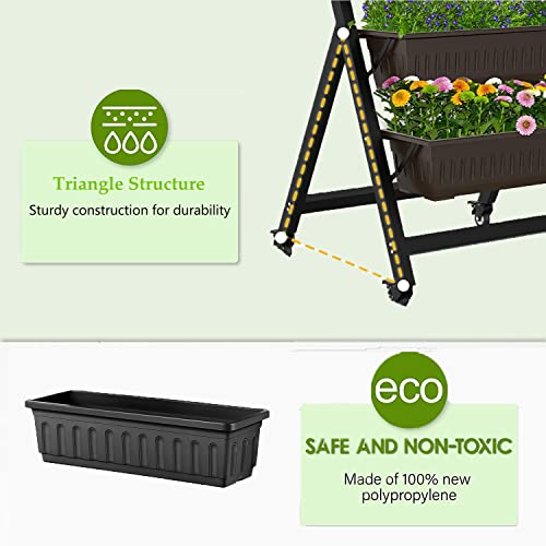 5-Tier Elevated Garden Bed with 5 Planter Boxes for Vegetables Herbs Flowers K12373