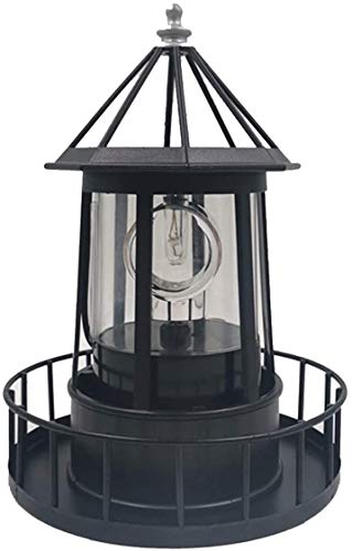 Solar Lighthouse with Rotating Beacon, Waterproof LED Hanging Lantern for Garden Patio T1060