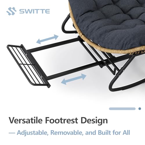 Oversized Patio Papasan Rocking Chair with Wicker Lounge G5657