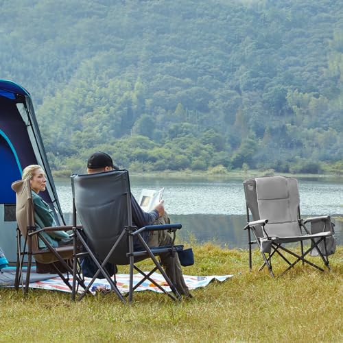 Oversized Folding Camping Chair High Back Heavy Duty for Adults with Cup Holder K6105