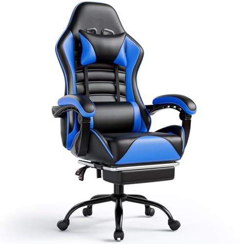 Ergonomic Gaming Chair with Footrest, Reclining, Lumbar Support I1131