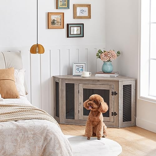 Wooden Dog Crate Furniture End Table for Small Medium Dogs V70534