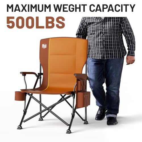 Oversized Folding Camping Chair High Back Heavy Duty for Adults with Cup Holder K6105