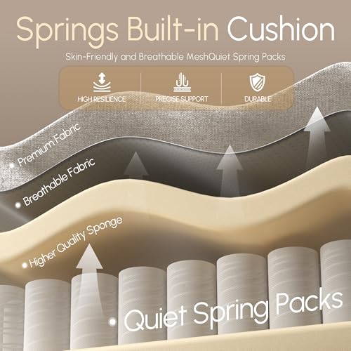 Fabric Gaming Chair with Pocket Spring Cushion and Footrest V343974