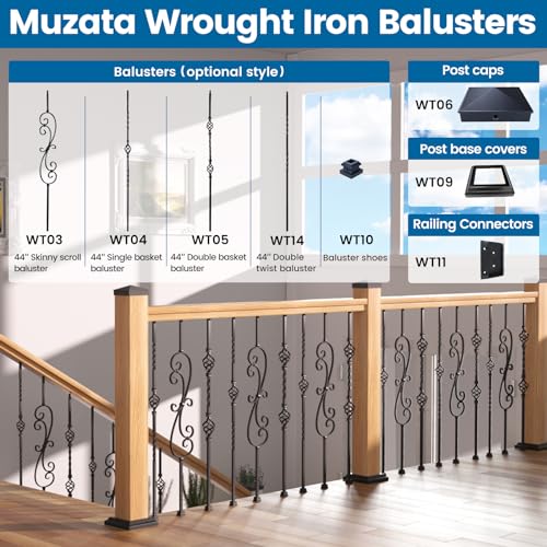 50 Pack 26" Aluminum Deck Balusters Round Black for Railing Stair Porch E465