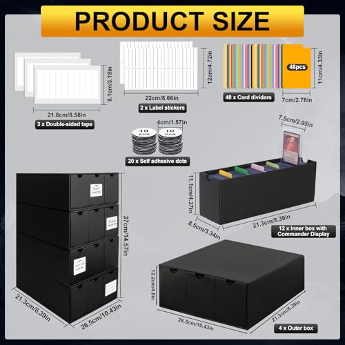 Toploader Storage Box for 3" x 4" Cards, 12 Drawer Organizer with Dividers G212877