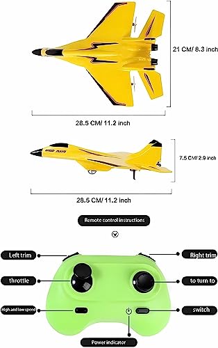 Remote Control Airplane Toy with Lights, 2 Channel RC Glider F9922