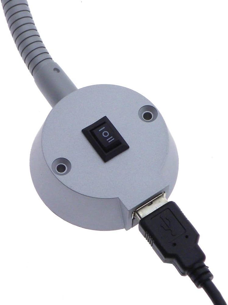 LED Bed Lamp with USB Charger Port, Gooseneck Reading Light, 3-Way Switch T6830