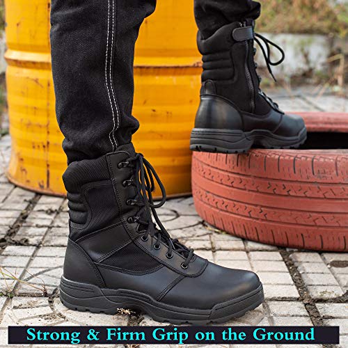 Men's Tactical Combat Boots with Side Zipper B75985