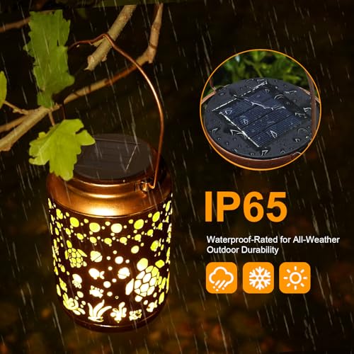 Solar Lanterns Outdoor Turtle Garden Decor Waterproof Hanging Light L4405