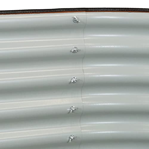 Oval Raised Garden Bed - Stackable Steel Planter Kit with Rubber Edge Trim - Brown I830813