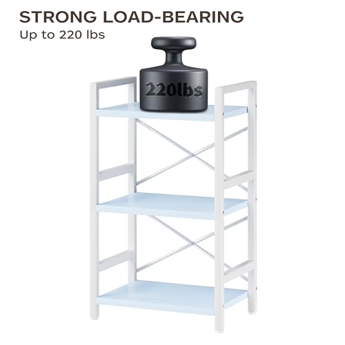 3 Tier Industrial Bookcase, Rustic Etagere Bookshelf for Living Room U5786