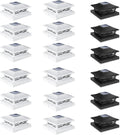 VOLISUN 12 Pack White Solar Post Cap Lights and 6 Pack Black Solar Fence Post Cap Lights for Your Fence Post