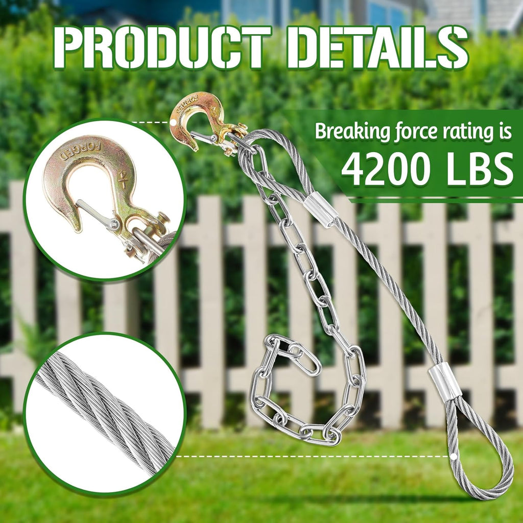 Heavy Duty Fence Post Puller Tool with Chain and Slip Hook, 42 Inches L44684