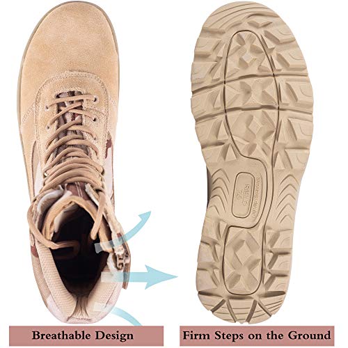 Men's Tactical Combat Boots with Side Zipper B75985