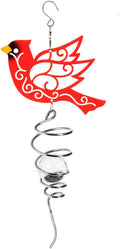 18" Wind Spinner Outdoor Hanging Metal Figurine Spinner for Garden Décor Ornament Lawn Yard Patio,Cardinal
