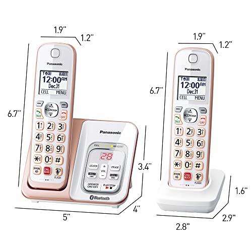 Cordless Phone with Answering Machine and Bluetooth, 4 Handsets Z768