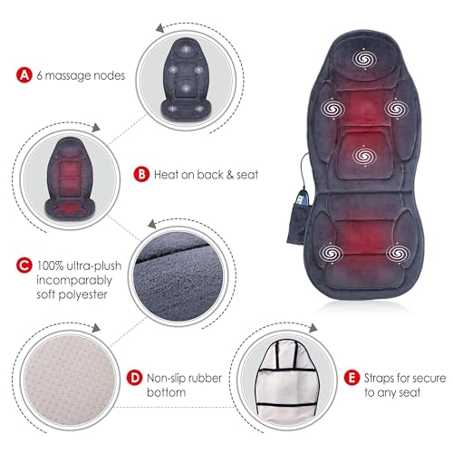 Vibration Back Massager with Heat, Seat Cushion N820