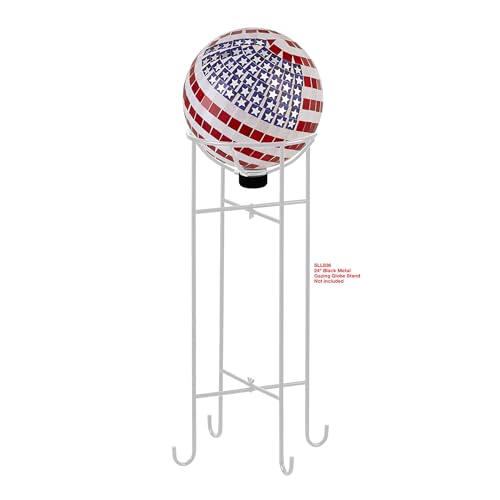 Patriotic Glass Mosaic Gazing Globe for Yard Decor M514
