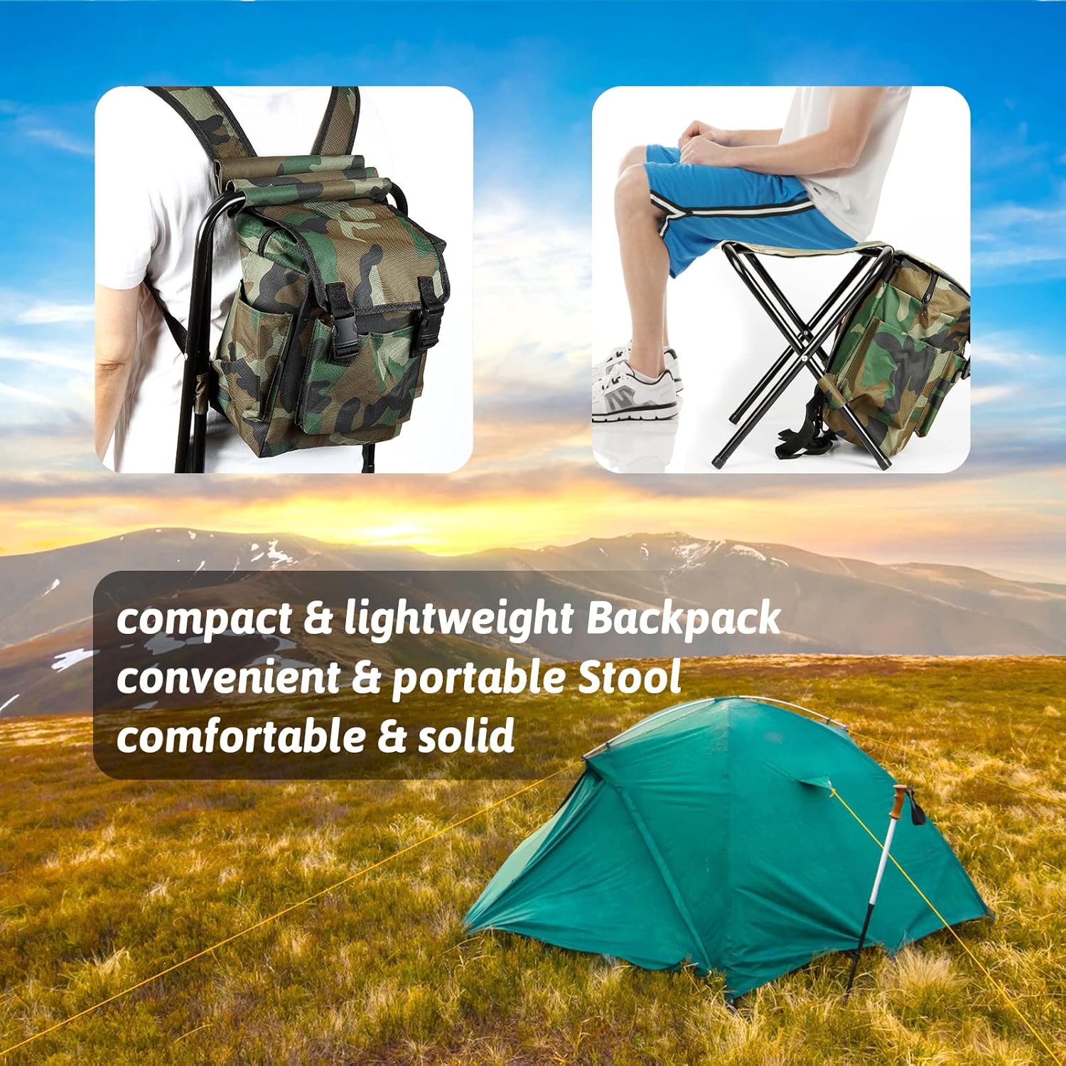 Portable Folding Camping Stool with Picnic Bag for Outdoor Travel G7280