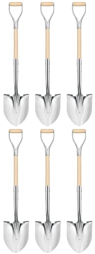 Truper 33127 Tru Pro Polished Chrome Ceremonial Shovel with Steel/Wood D-Handle Perfect for Groundbreaking Ceremonies, 44.5-Inch, 6-Pack