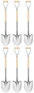 Truper 33127 Tru Pro Polished Chrome Ceremonial Shovel with Steel/Wood D-Handle Perfect for Groundbreaking Ceremonies, 44.5-Inch, 6-Pack
