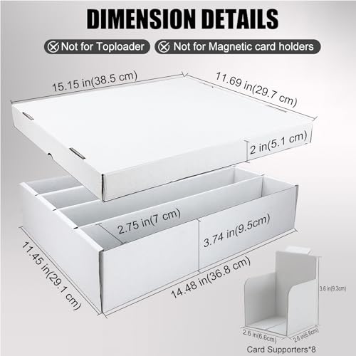 Card Storage Box, 5 Pack 3200 Count with Dividers for Trading Cards I875