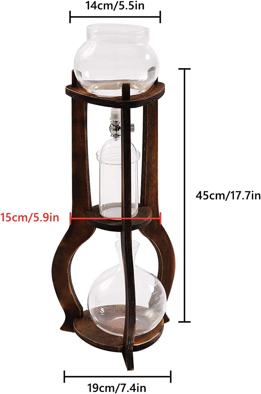 Cold Brew Coffee Maker 600ml Glass Drip Tower O1536