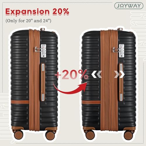 Expandable Carry-On Luggage Set, Lightweight Hard Shell 20 Inch with Spinner Wheels M12570