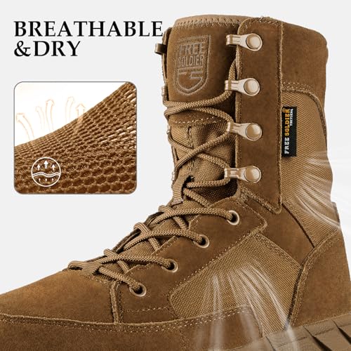 Men's Tactical Boots 8 Inches Lightweight Suede Leather Military Work Boot J951812