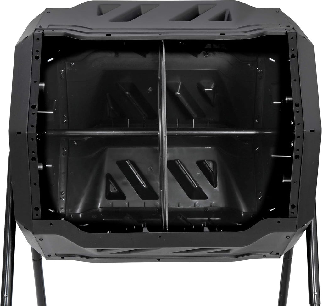 Composting Tumbler Dual Chamber Outdoor Rotating Compost Bin, 43 Gallon K6979