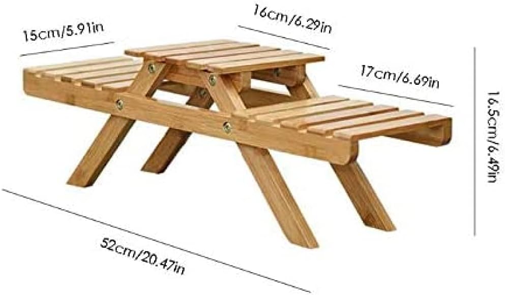 Folding Plant Stand, 2 Tier Ladder Wood Shelf for Indoor, Yard, Garden X969326