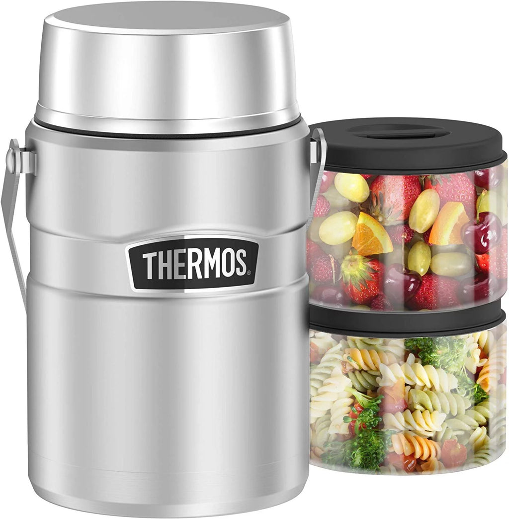 Stainless Steel Vacuum Insulated Food Jar with 2 Inserts, 47 oz Y796