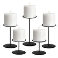 Candle Holders for Pillar Candles Fireplace Candelabra Modern Iron Candlesticks Table Centerpiece Home Decoration Wedding Sturdy Set of 5 Gold